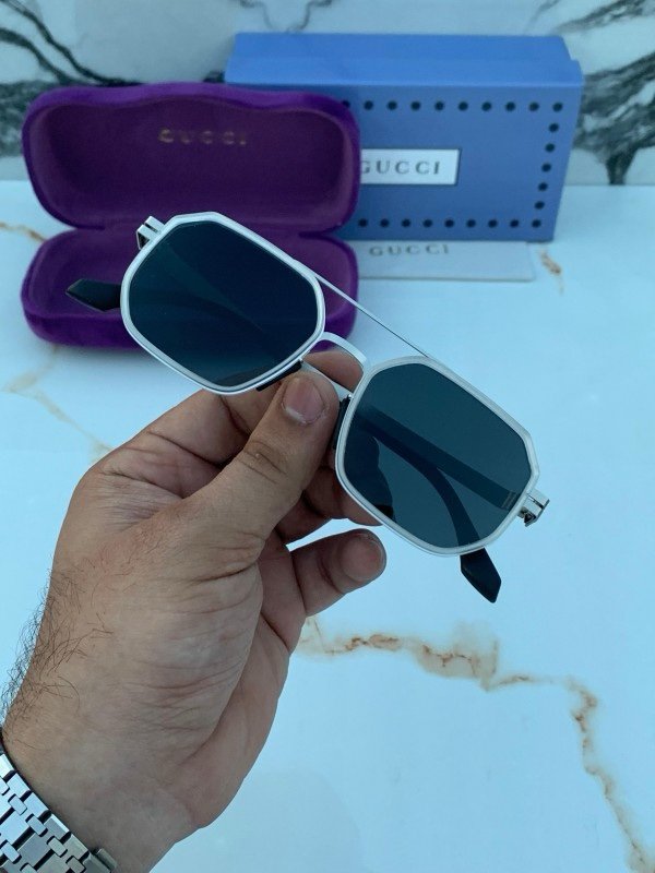 Gucci 007 Black White Sunglasses