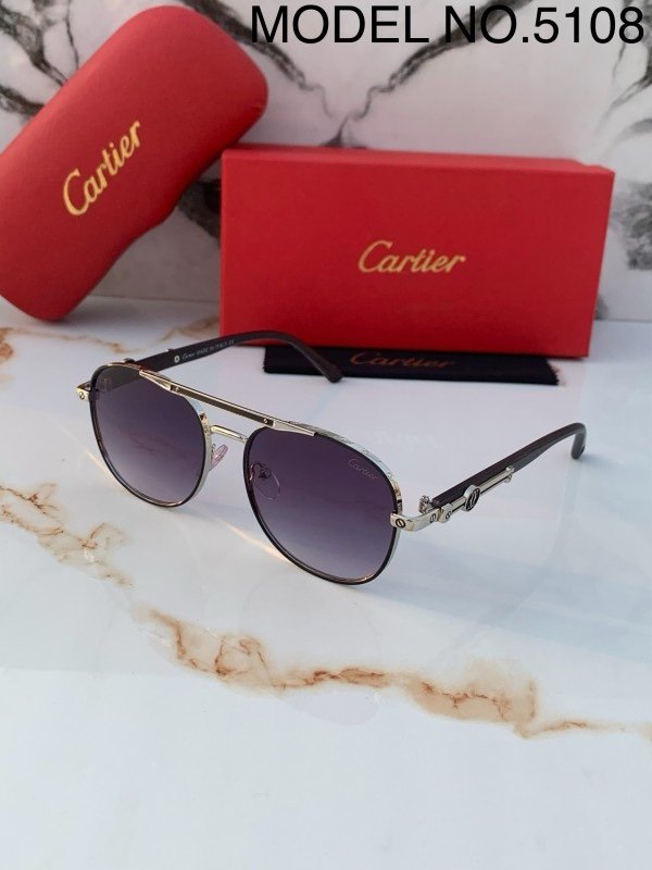 Cartier 5108 Silver Black Sunglasses