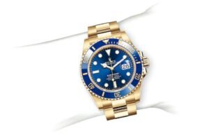 Rolex Submarine yellow gold and a blue dial date