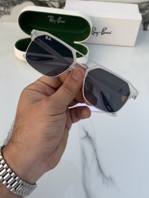 Rayban 04 White Black Sunglasses