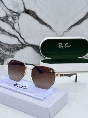 Rayban 0308 Gold Brown Shaded Sunglasses